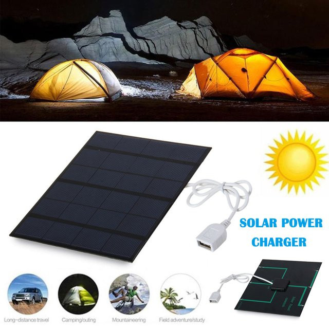Solar-Ladegerät von centechia für den Außenbereich, tragbares universelles Handy-Ladegerät in Schwarz für Camping, Wandern und Notfallausrüstung - Bild 1