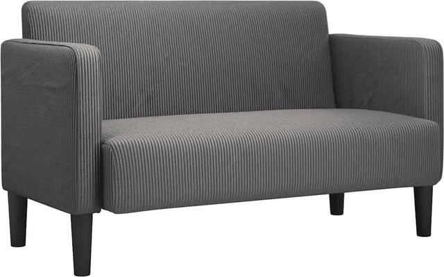 vidaXL Zweisitzer-Sofa in Dunkelgrau mit Cordstoff, Modernes Polstersofa für das Wohnzimmer, B/T/H: 124 x 68 x 74,5 cm - Bild 1