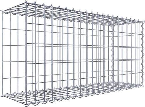 Gabiona Anbaukorb Typ 2 aus Stahl in Silbergrau, B/T/H: 50 x 30 x 100 cm, Maschenweite 5 x 10 cm - Bild 1