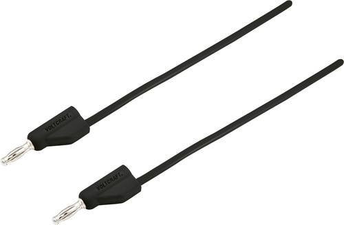 Voltcraft MSB-300 Messleitung mit Lamellenstecker 4mm aus Silikon in Schwarz, Länge: 25 cm - Bild 1