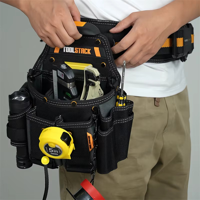 TOOLSTACK Master Elektrikertasche in Schwarz als multifunktionale Schulter- und Hüfttasche mit großem Fassungsvermögen - Bild 3