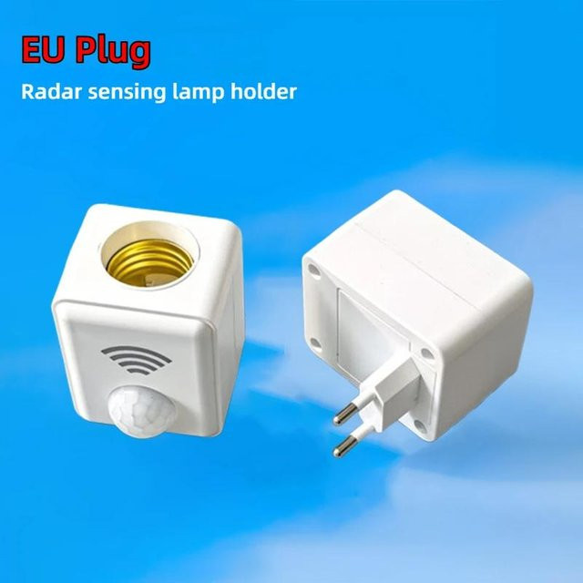 YJMP Super Lighting E27 LED Lampenfassung mit PIR Bewegungssensor und Radar Induktion, Glühbirnenhalter Adapter in Rot oder Weiß - Bild 1