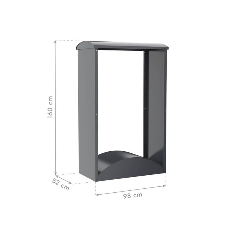 Westmann Kaminholzregal Castra A Anthrazit B/T/H: 98 x 52 x 160 cm - Bild 5