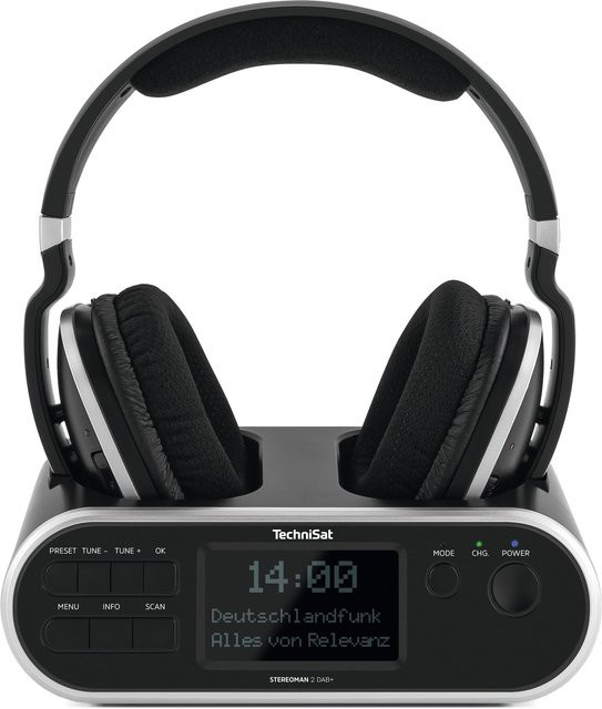 TechniSat STEREOMAN 2 kabelloser DAB+ Over-Ear Kopfhörer mit Bluetooth und Dockingstation in Schwarz - Bild 2