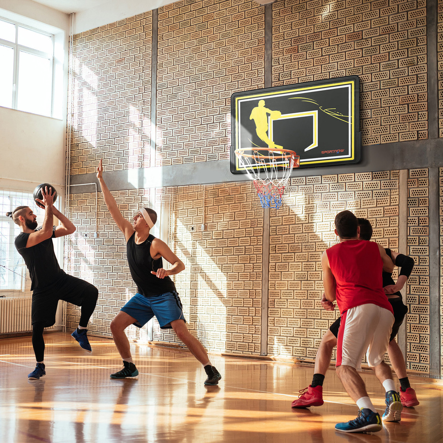Aosom Wand-Basketballkorb, Schwarz, Metall - Bild 2