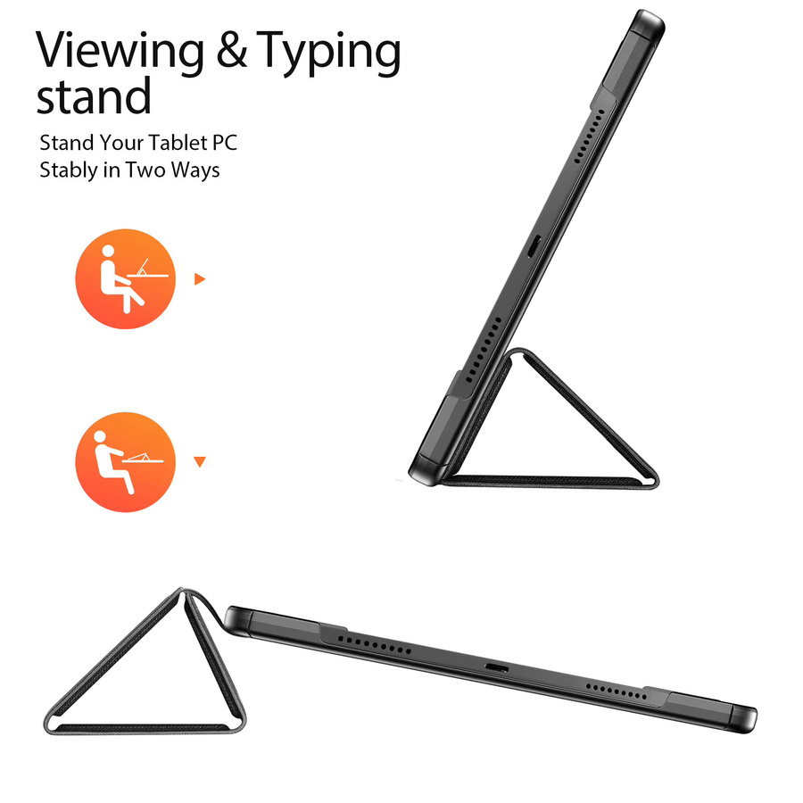 DUX DUCIS Tri-Fold Stand Tablet Hülle für Lenovo Idea Tab Pro 12.7 K11 Plus 11.45 Tab Plus, stoßfest, Schwarz - Bild 4
