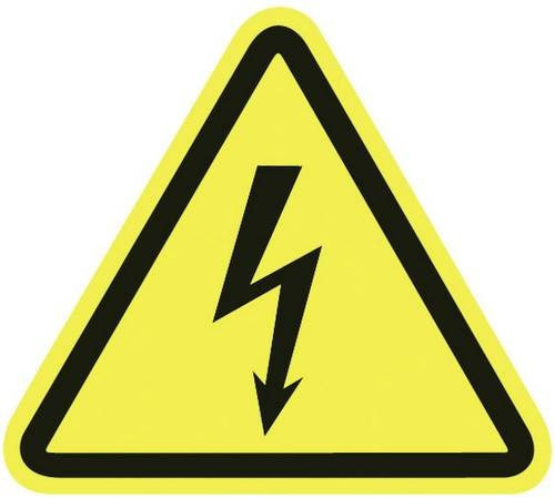 HellermannTyton Warnschild Warnung vor elektrischer Spannung aus Kunststoff in Gelb, 100 Stück - Bild 1