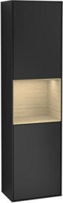V&B Hochschrank Finion Wandbeleuchtung mit LED-Beleuchtung und Glastüren in Schwarz, B/T/H: 41,8 x 15,16 x 151,6 cm - Bild 1
