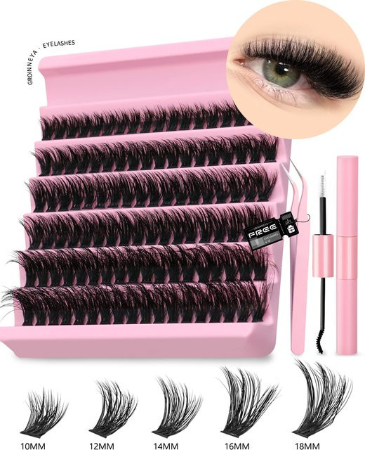 Lasvirey DIY Cluster-Wimpern-Set, natürliches Volumen, Unisex - Bild 1