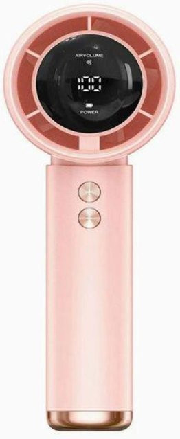FoxLee Mini Turbo Lüfter D-733 Pink Tragbarer Handheld Desktop Lüfter mit 0-100 Stufen Geschwindigkeitsregelung und Akku - Bild 1