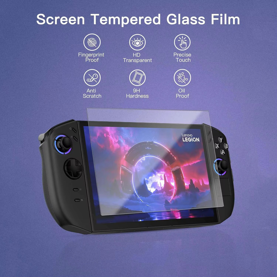 RGeek 3er-Pack Displayschutzfolie aus gehärtetem Glas für Lenovo Legion Go, transparent, 9H-Härte und HD-Klarheit - Bild 2