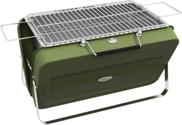 Outsunny Tischgrill aus Metall in Grün mit Kohleschale und Edelstahl-Grillrost - Bild 1