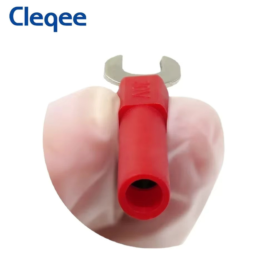 Cleqee P4003 Spatenstecker U&Y-Typ-Einsatz mit 4 mm Bananenstecker, 10 Stück, 6 mm Breite, 5 Farben - Bild 2