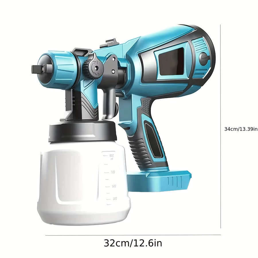 Kabellose elektrische Spritzpistole von Makita für 18V Akku, tragbarer Farbsprüher in Blau mit 1000 ml Fassungsvermögen für Auto, Möbel und Stahlbeschichtungen - Bild 6