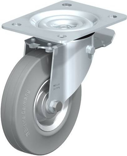 Blickle Lenkrolle L-V 140R-ST-SG mit Feststeller, Farbe: Grau, Rad-Durchmesser: 140 mm, Tragfähigkeit: 115 kg - Bild 1