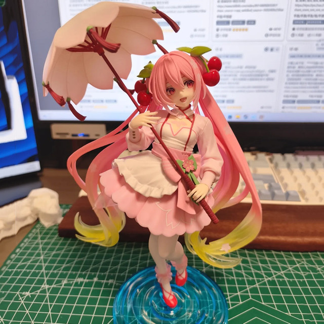 Bandai Hatsune Miku Sakura Regenschirm Kleidfigur, 13cm, Anime - Bild 1