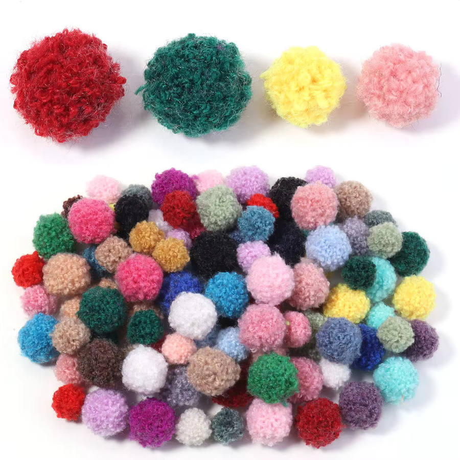 50 Stück bunte Pompom Plüsch Bälle für DIY Dekoration und Bastelzubehör - Bild 3