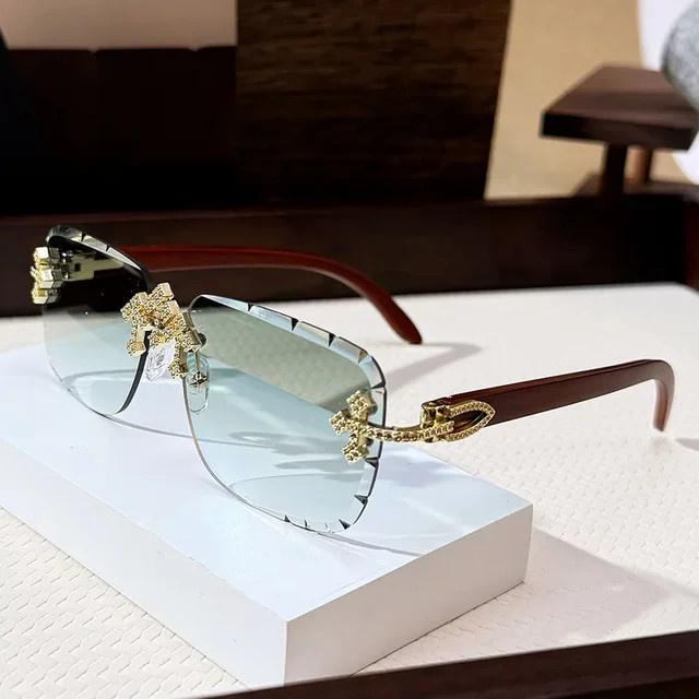 Auecmoi Sonnenbrille, randlos, quadratisch, Unisex - Bild 1