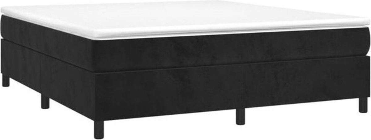 Vidaxl Boxspringbett mit Matratze aus Samt in Schwarz B/T/H: 200 x 200 x 35 cm - Bild 1