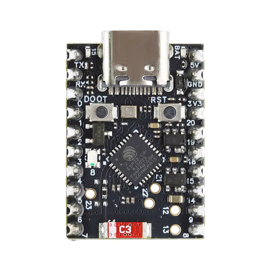 MINI ESP32-C6 Entwicklungsboard mit WiFi 6 und Bluetooth, RISC-V 32-Bit, 4 MB Flash, Quarzoszillator, Low Power Kit in Schwarz - Bild 2