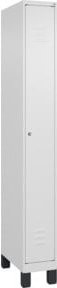 C+P Spind Classic PLUS Garderobenschrank mit 1 Abteil, Füße, Zylinderschloss und 3 Garderobenhaken, Farbe: Anthrazit/Grau, H x B x T: 195 x 50 x 25 cm - Bild 1