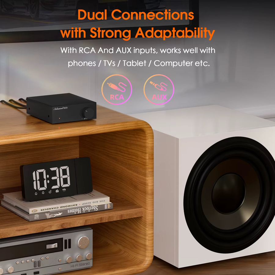 Nobsound NS-21G Mini Subwoofer-Verstärker, digitaler 100 W Mono-Kanal Audioverstärker in Schwarz - Bild 4