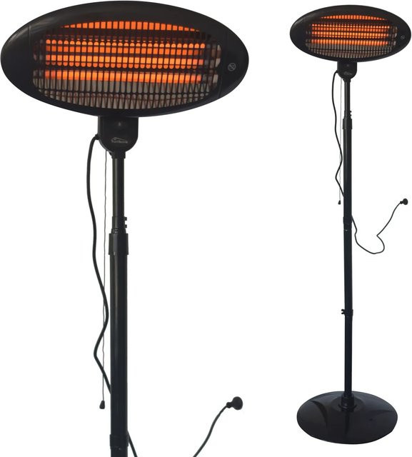 Tronitechnik Quartz-Heizstrahler mit 3 Stufen, Standstrahler mit verstellbarer Teleskopstange und Kopf, 2000 Watt - Bild 2