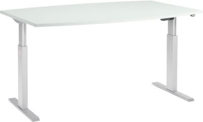 Schäfer Shop Select Besprechungstisch ERGO-T elektrisch höhenverstellbar Boot T-Fuß in Lichtgrau und Weißaluminium B/T/H: 200 x 100 x 72,5-118,5 cm - Bild 1
