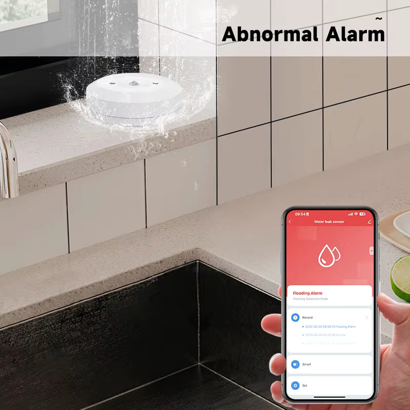 Tuya ZigBee Smart Wasserleck-Sensor mit Alarm und App-Fernüberwachung, Farbe: Weiß - Bild 3
