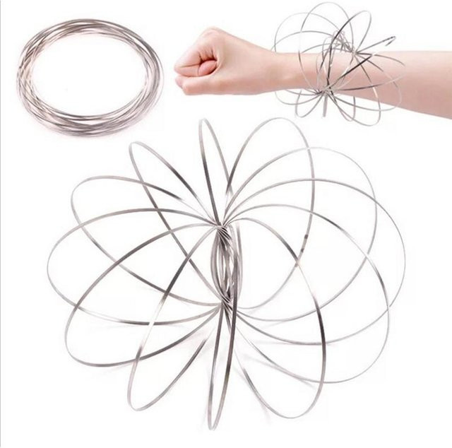 Flowtoy Magischer Zappelring, Toroflux, kinetisches Federspielzeug, white - Bild 1