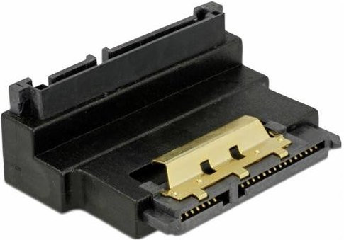Delock SATA-Adapter mit 1x SATA-Kombi-Buchse 7+15pol. und 1x SATA-Kombi-Stecker 7+15pol. in Schwarz - Bild 1