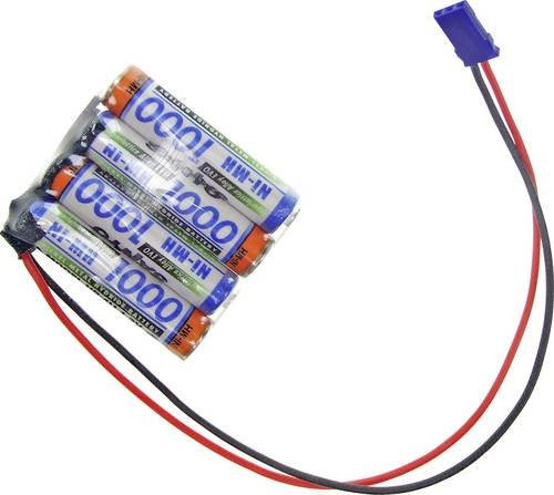Panasonic Reihe F1x4 Graupner Akkupack mit 4x Micro AAA Akkus, NiMH, 4.8V, 1000 mAh, Multicolor - Bild 1