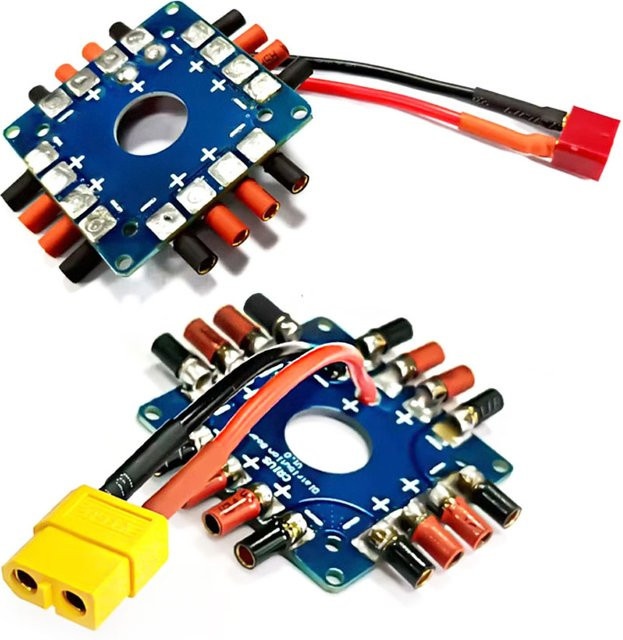 QX-MOTOR RC 8-Kanal ESC Stromverteilerplatine mit XT60-Stecker - Bild 1