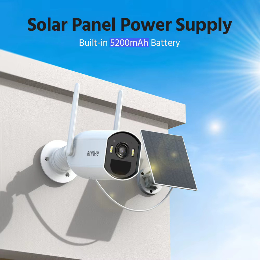 ANNKE 4MP Solar Sicherheitskamera Set mit 4-Kanal-NVR, IP65 wetterfest, WiFi6 Dual-Band, Farbnachtsicht und Zwei-Wege-Audio, Weiß - Bild 4