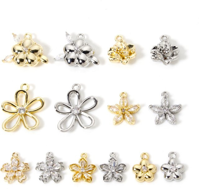 8seasons Charms, Blume, Messing, Bunt, Kristall, Damen - Bild 1