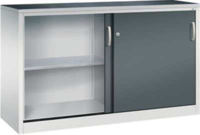 C + P Schiebetüren-Werkzeugschrank Acurado aus Stahl in Lichtgrau und Anthrazitgrau, B/T/H: 160 x 50 x 100 cm - Bild 1