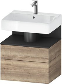 Duravit Waschtischunterschrank Qatego in Grau mit 1 Kasten und 1 Auszug, B/T/H: 59 x 47 x 59 cm - Bild 1