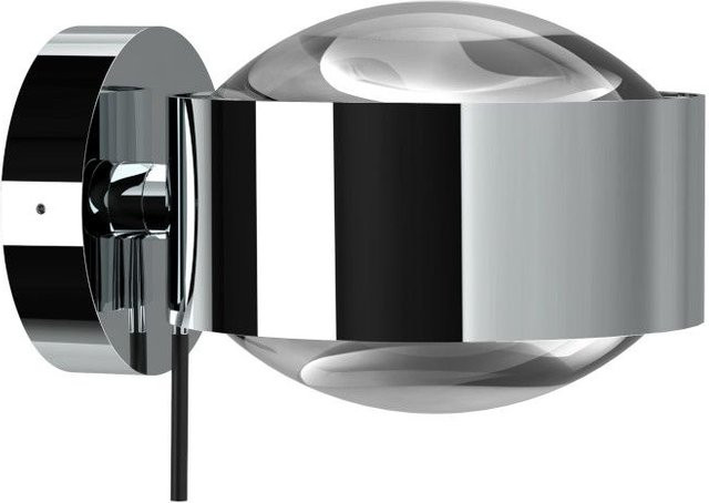 Top Light Puk Maxx Wall LED-Wandleuchte in Chrom mit transparenter Glassphäre und warmweißem Licht (2700K) - Bild 1
