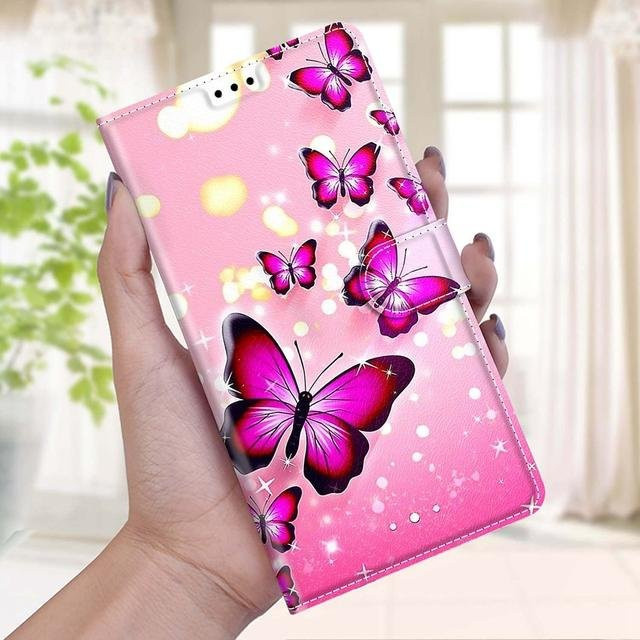 Leder-Handtasche mit Panda und Katzen Motiv für Samsung Galaxy S22 Plus S21 Ultra S20 FE 5G S10 S9 in Pink - Bild 1