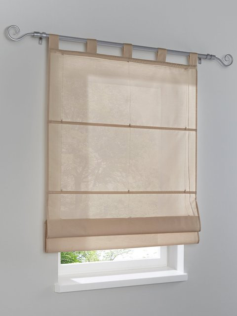 Raffrollo Heine Home in Beige, blickdicht, Baumwollmischung, Breite: 140 cm - Bild 1