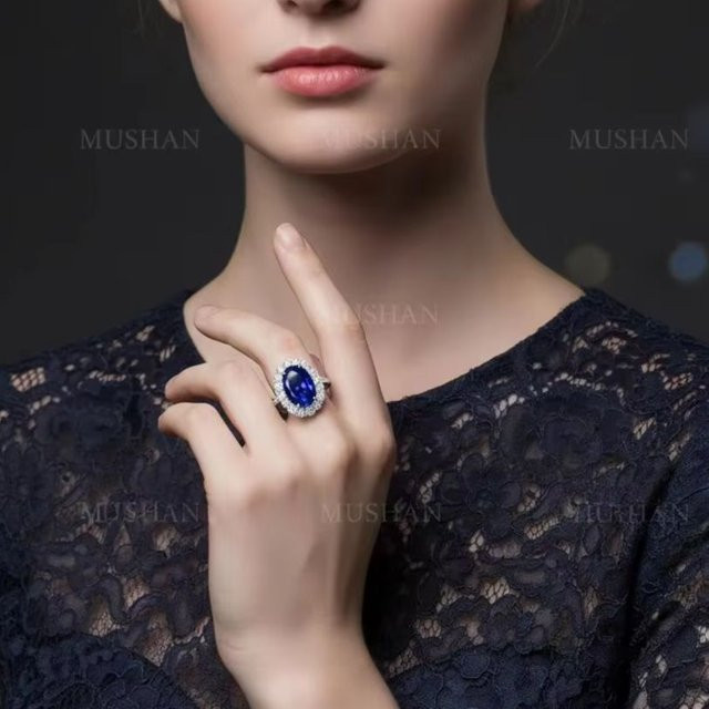 MUSHAN Ring 925 Silber, Saphir, Damen - Bild 1