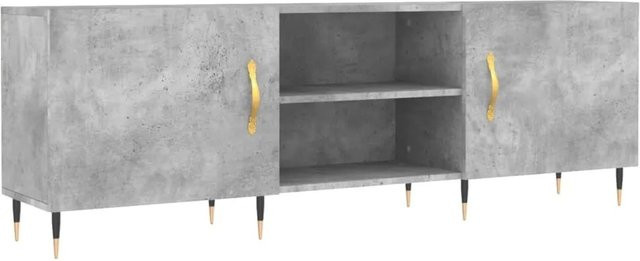 vidaXL TV-Schrank aus Holzwerkstoff und Eisen in Betongrau, B/T/H: 150 x 30 x 50 cm - Bild 1