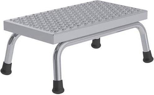 MUNK Günzburger Steigtechnik Arbeitspodest aus Aluminium mit 1 Stufe, Farbe Silber, Trittfläche B: 55,0 cm, T: 30,0 cm, max. Arbeitshöhe: 2,2 m, max. Traglast: 150 kg - Bild 1