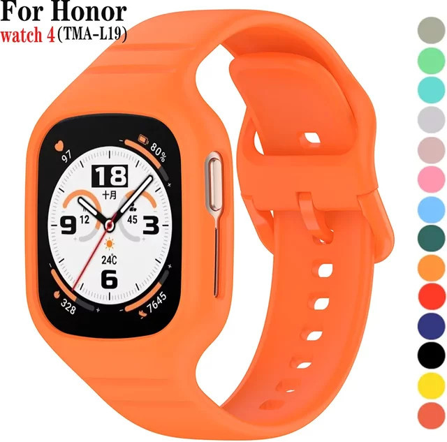 Uhrenarmband Silikon, Schwarz, Unisex, Honor Watch 4 - Bild 1