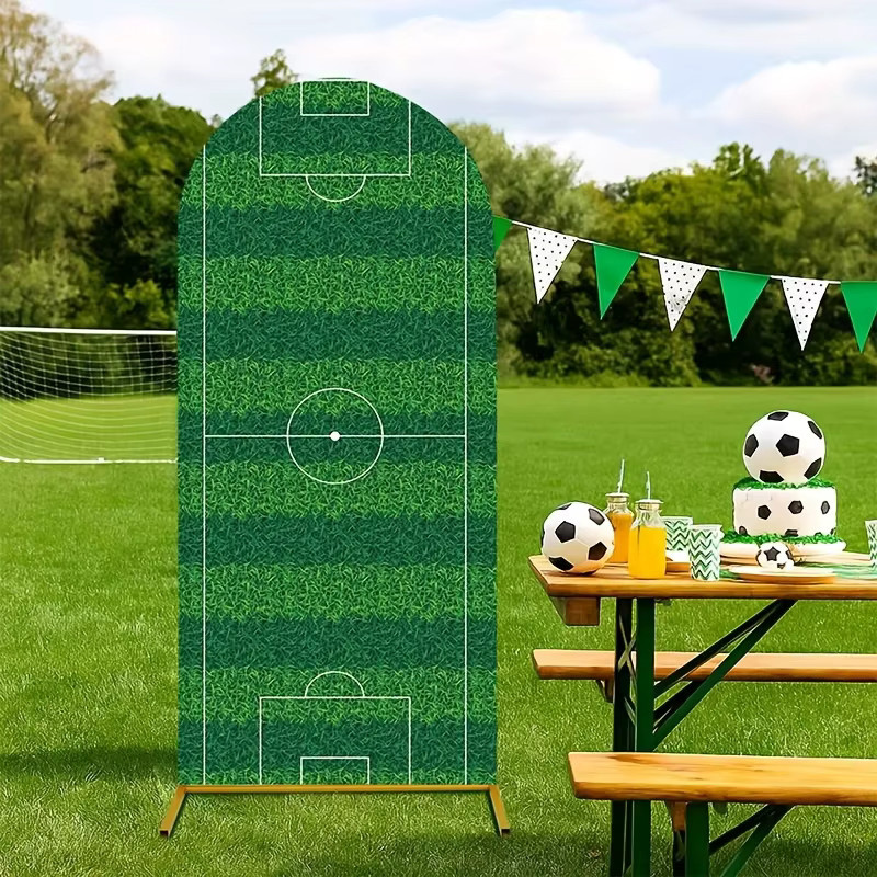 VIKAMA Fußballfeld-Bogen-Hintergrund in Grün für Fußball-Geburtstagspartys, Hochzeiten und Babypartys, Breite: 120 cm, Höhe: 50 cm - Bild 3