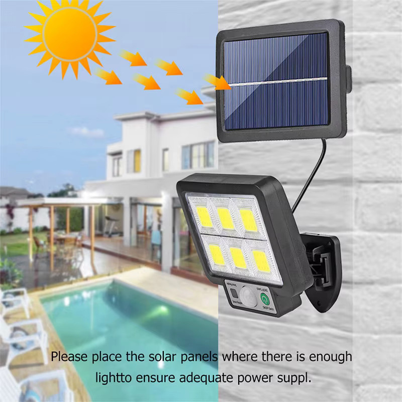 ESMARTER LED Solar Wandleuchte Schwarz mit Bewegungssensor und 3 Modi für Garten und Außenbereich - Bild 3
