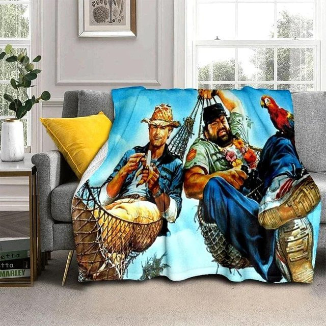 Annier Bud Spencer Terence Hill Steppdecke aus Thermoflanell, Multicolour, B/B/H: 130 x 170 cm - Bild 1