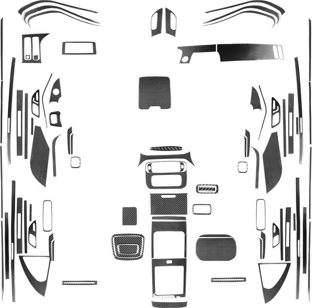 RRX CARBON Kohlefaser Aufkleber Set für Benz S-Klasse W223 Maybach S580 S680 in Schwarz zur Fahrzeug Innenraum Modifikation - Bild 1