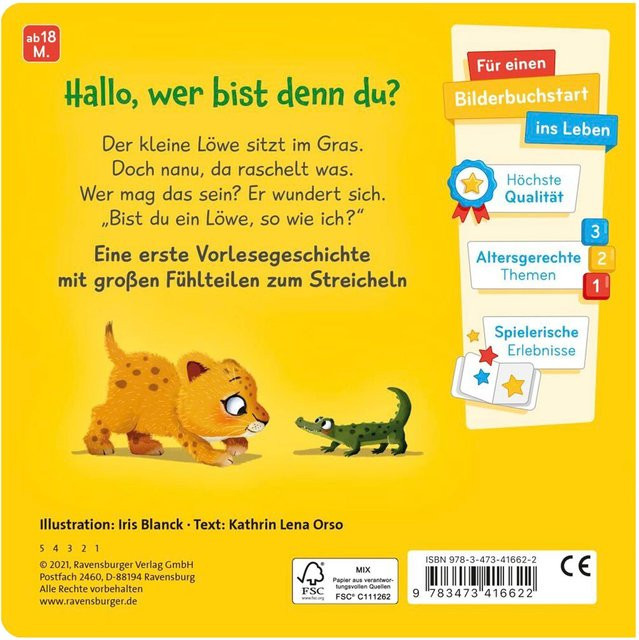 Bist du ein Löwe? Mein erstes Vorlese-Fühlbuch von Kathrin Lena Orso, Pappbilderbuch - Bild 1