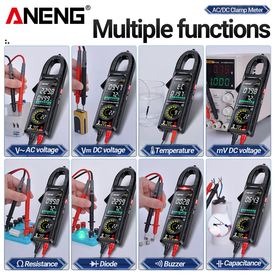 ANENG ST213 Zangenmessgerät Multimeter mit Dual Screen für DC/AC Strom bis 400 A und Spannung inklusive B05 Wort/Kreuz Schraubendreher Tester - Bild 4